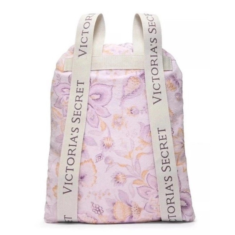 New $50 Victoria's Secret Packable Beach Towel Backpack Convertible Style Floral - Picture 1 of 7
